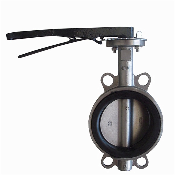 Ductile Iron body SS304 Plate EPDM Wafer Type Butterfly Valve with